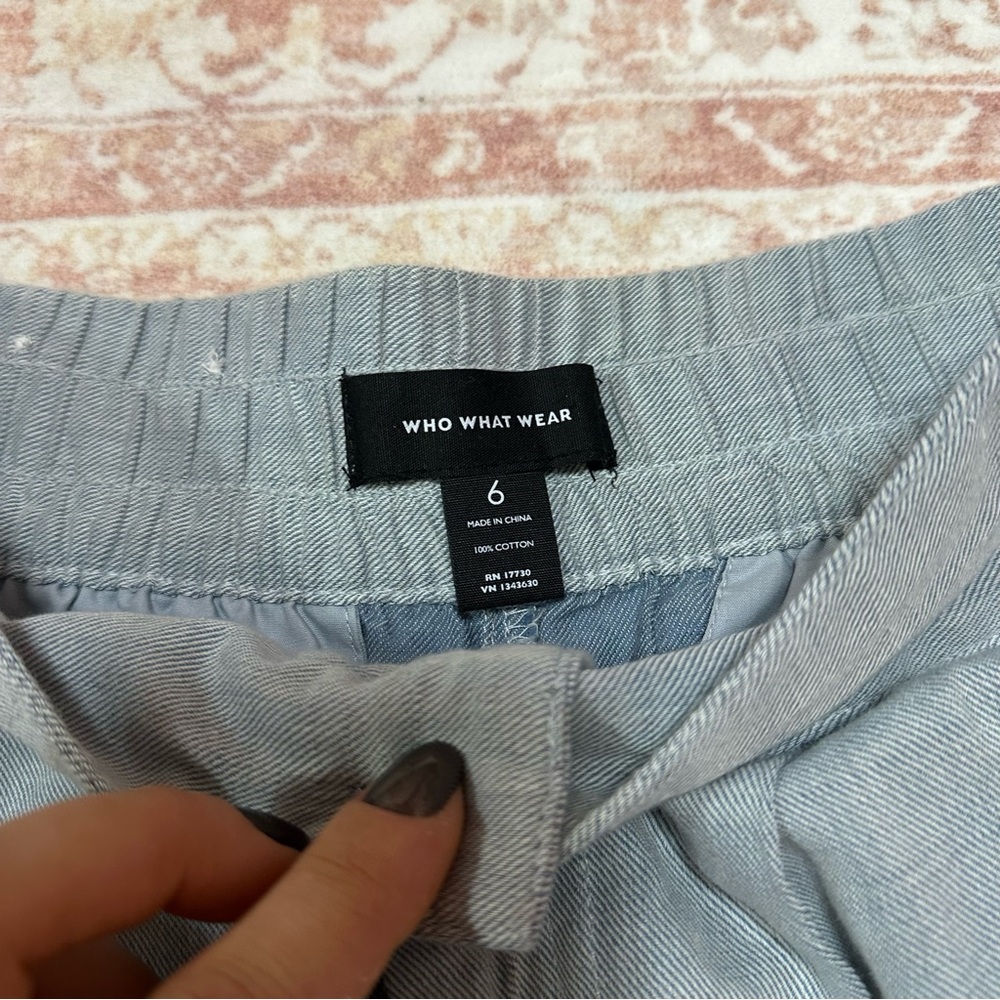 Blue Ruffle Edge Shorts WHO WHAT WEAR - Picture 3 of 11